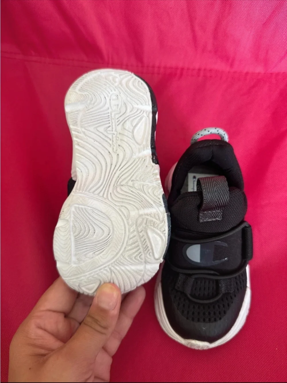 Champion Kids' Black and White Athletic Sneakers- Slip On